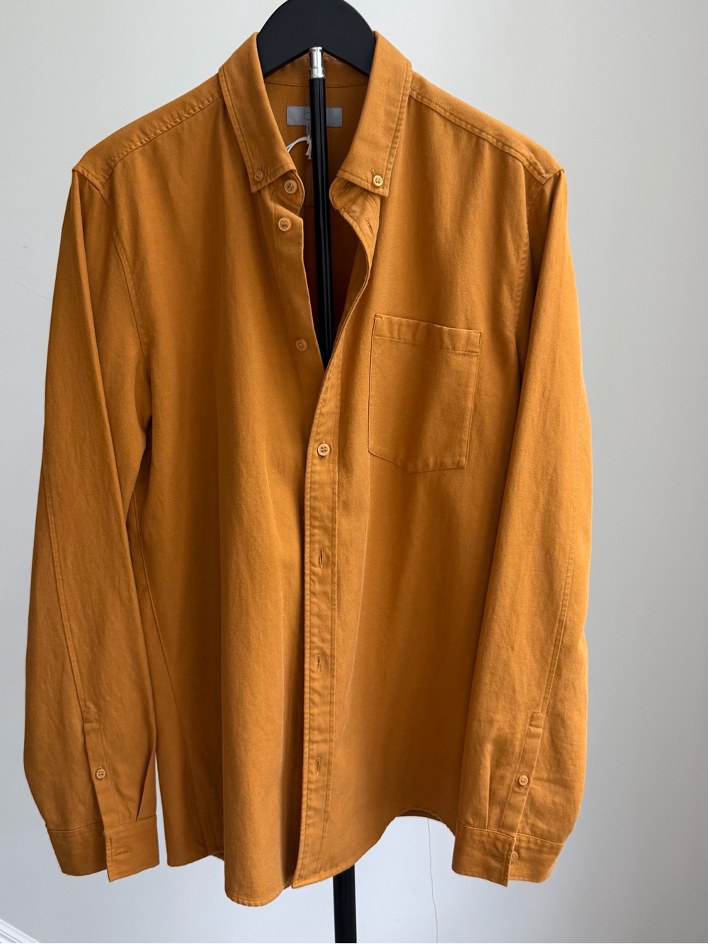 COS Mustard Brown Coat with White Label